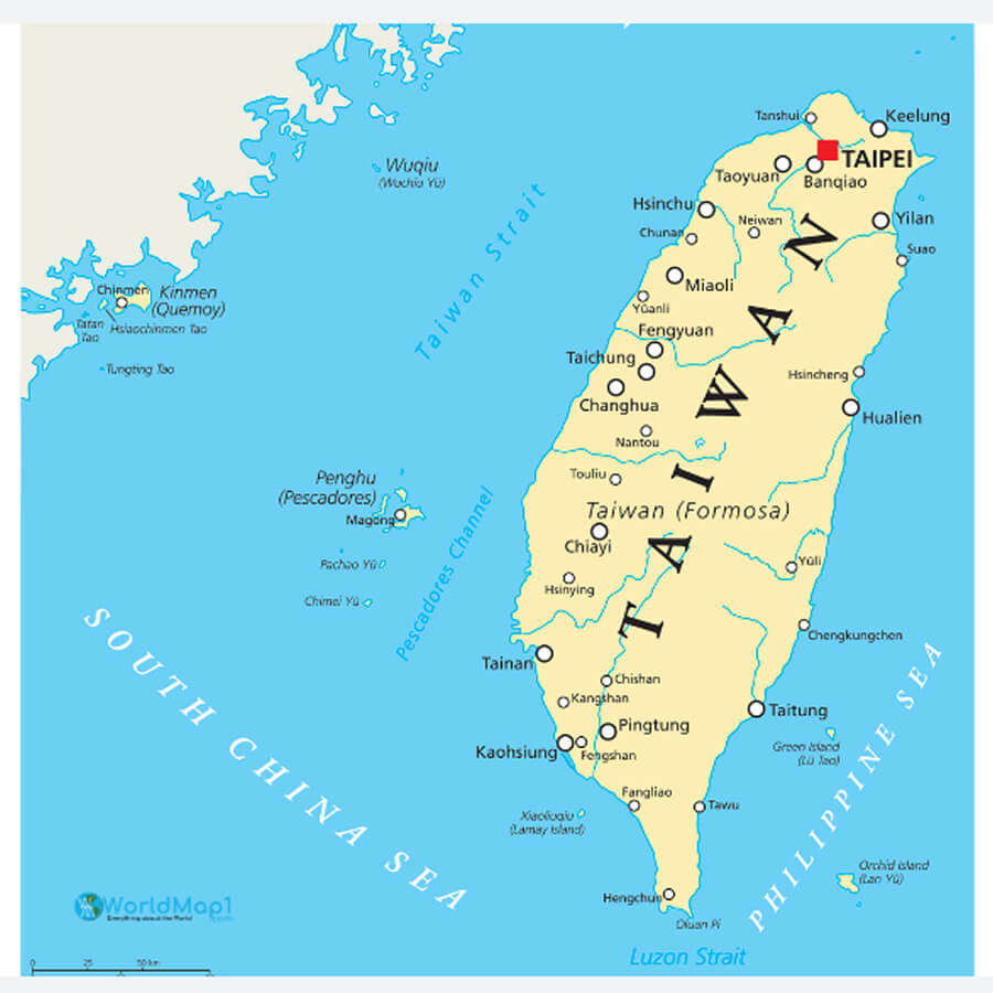 Carte de Taiwan